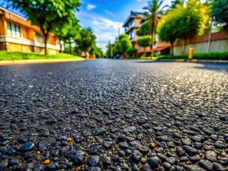Black Asphalt Texture Floor Background Wide Pattern AI Photo