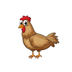 Chicken hen piggy bank coins produce gold egg isolated on white background, vector illustration.