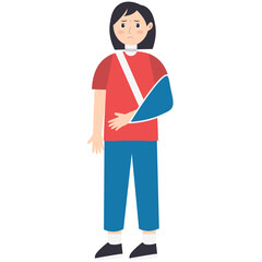 Fototapeta premium Female Injury and Pain Illustration in Flat Cartoon Design. Isolated Vector Character