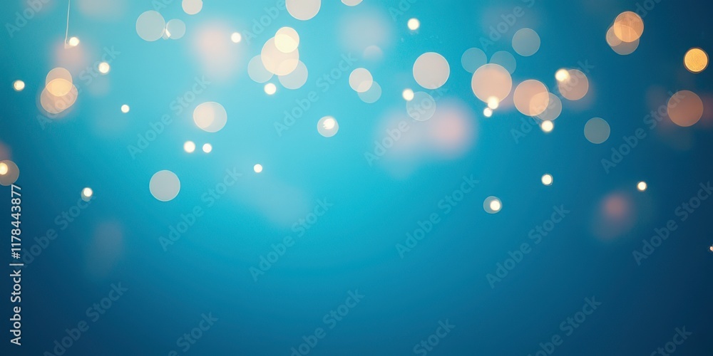Poster celestial sparkle: abstract bokeh background with warm gold and cool teal tones. perfect for adding 