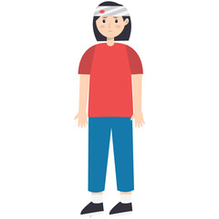 Female Injury and Pain Illustration in Flat Cartoon Design. Isolated Vector Character