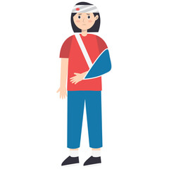 Female Injury and Pain Illustration in Flat Cartoon Design. Isolated Vector Character