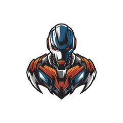 robot character logo design illustration