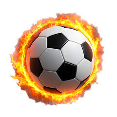 Fototapeta premium Fiery soccer ball a dramatic visual for sports