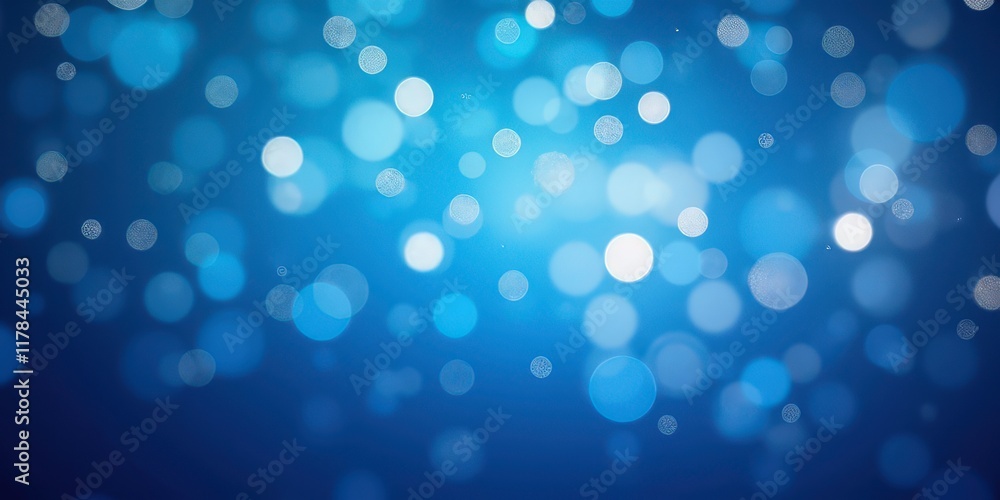 Poster azure bokeh lights: abstract background of bright blue bokeh lights, perfect for adding a touch of e