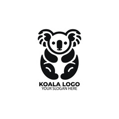 flat minimalist logo of a koala © Arzhye