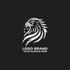 minimalist flat logo of a hawk