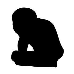 Sad black child silhouette