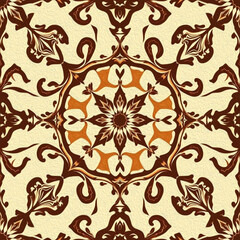 Oriental pattern. Oil painting. Pattern for printing on wall decorations, covers, leaflets, business cards