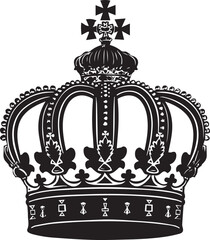 Royal Crown silhouette vector on white background