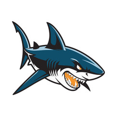 Obraz premium shark angry attacking design illustration logo