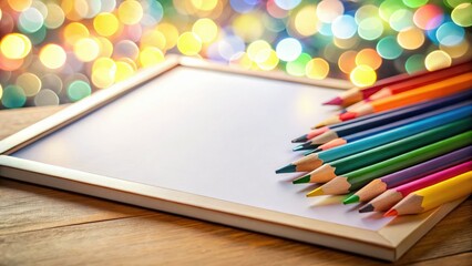 Bokeh Hand-Drawn Pencil Border AI Photo