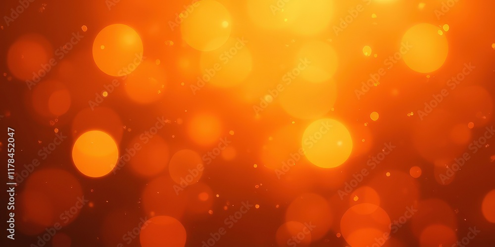 Poster orange glow bokeh: a captivating abstract background with warm, orange bokeh circles in a mesmerizin