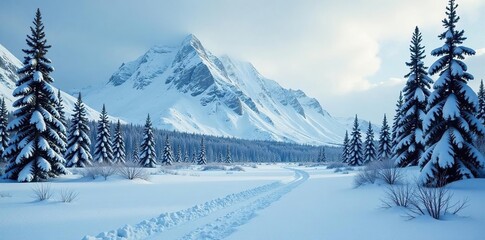 The Alaskan wilderness awakens with fresh snowfall, nature, wilderness, white