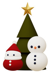 3D素材_クリスマスの置物