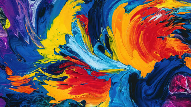 Abstract colorful paint swirl wallpaper background banner 