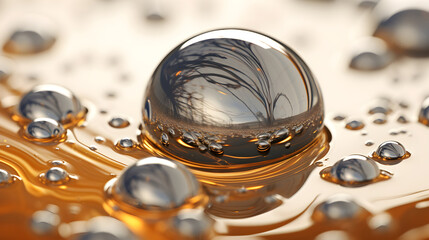 Close-up view of mercury (Hg): A beautiful yet toxic metallic element.