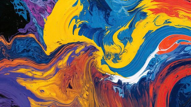 Abstract colorful paint swirl wallpaper background banner 