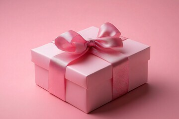 Fototapeta premium An elegant pink gift box, perfect for celebrations, bridal showers, birthdays, and holidays. Ideal for promotions around gift-giving events and special occasions.