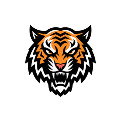 tiger head pose logo illustration design