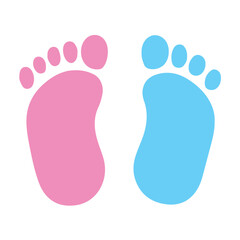 Vector graphic logo of pink and blue baby footprint