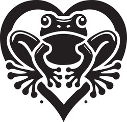 Frog black vector