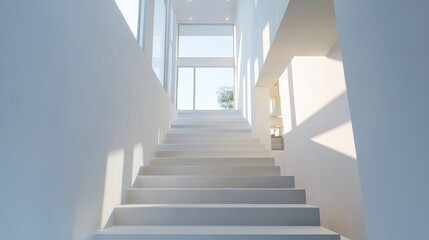 Obraz premium Minimalist Contemporary Staircase Landing