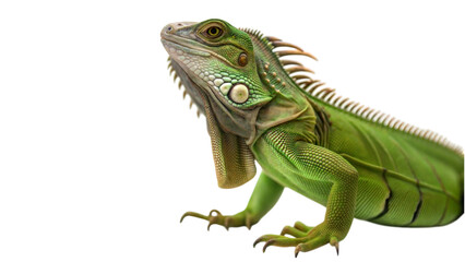 Obraz premium Green iguana basking in sunlight studio environment wildlife photography close-up view