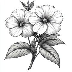 Fototapeta premium vinca flower icon , line art style , clear background