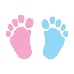Vector graphic logo of pink and blue baby footprint