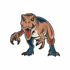 Obraz premium tyrannosaurus angry pose attacking with claws on white background