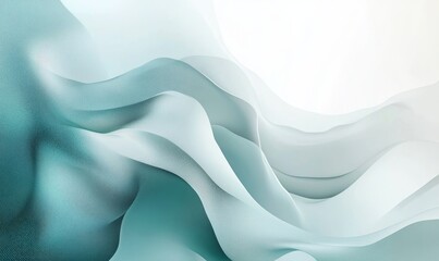 Blurred teal gray gradient background, holographic shapes texture, web banner, copy space included, Generative AI