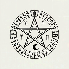 Pentagram symbol icon tattoo design 