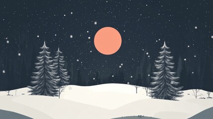 Fototapeta premium Minimalist Flat Christmas Header Decoration