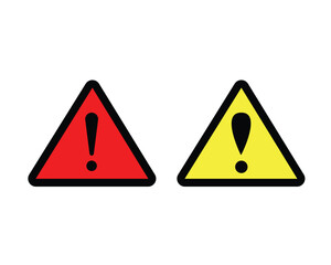Triangle yellow and red warning mark icon. symbols danger and warning signs vector illustration. (white background)	
