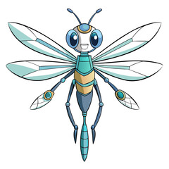A robotic dragonfly with iridescent wings and precision flight mechanisms