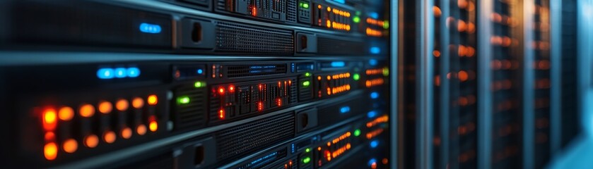 Fototapeta premium Cloud security systems in data centers technology infrastructure digital environment