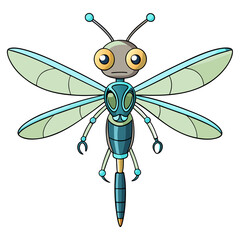 A robotic dragonfly with iridescent wings and precision flight mechanisms