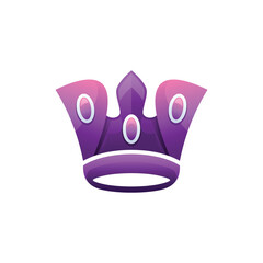 Crown vector logo design, colorful icon illustration