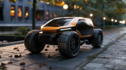 Fototapeta premium Craft a futuristic 3D model of an electric car that embodies the ethos of clean energy and forward thinking