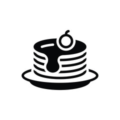 Black solid icon for pancake