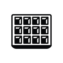 Black solid icon for waffle