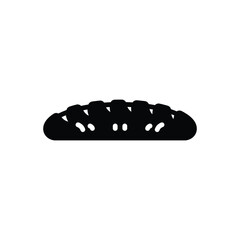 Black solid icon for baguette