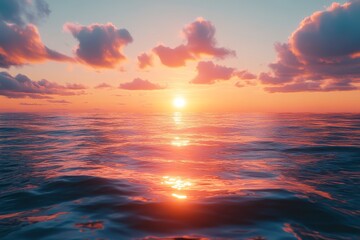 Obraz premium Serene Ocean Sunrise: A Symbol of Hope and New Beginnings