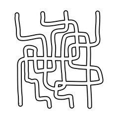 vertical black sketch labyrinth