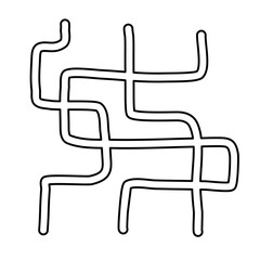 vertical black sketch labyrinth