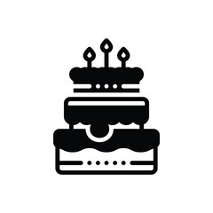 Black solid icon for cake