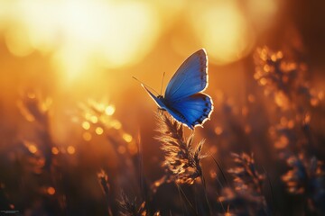 Ethereal Blue Butterfly: An Impressionist Macro Photography