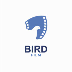 bird film simple logo in negative space