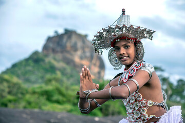 SIGIRIYA, SRI LANKA - JULY 16, 2024 : A Ves Dancer, also known as a Kandyan Dancer or Up Country...